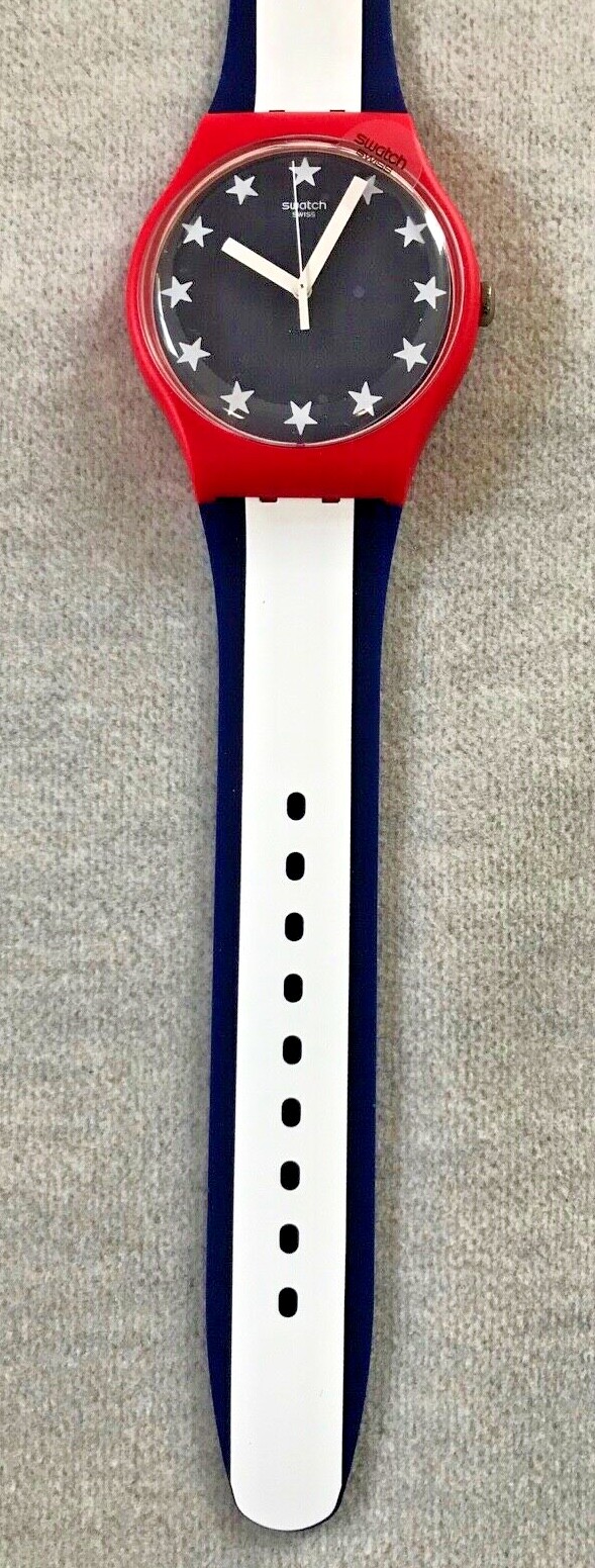 Swatch USA Olympic Special – Red White & Blue – SUOZ241 – 2016 – Mint Condition