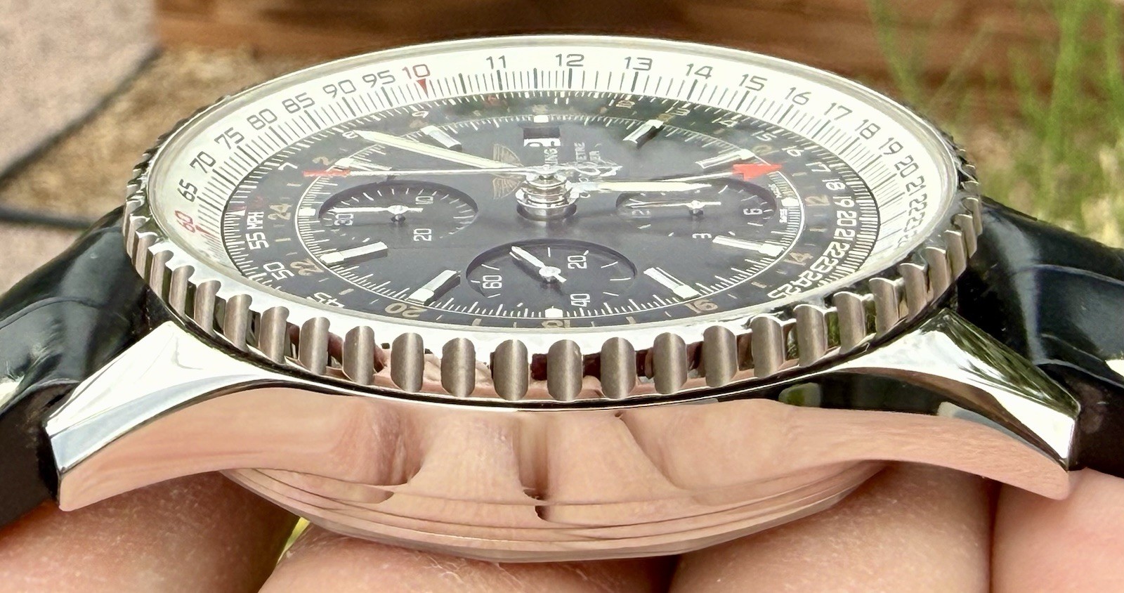 Breitling Navitimer World GMT 46mm Stainless Steel Chronograph A24322 Watch Only
