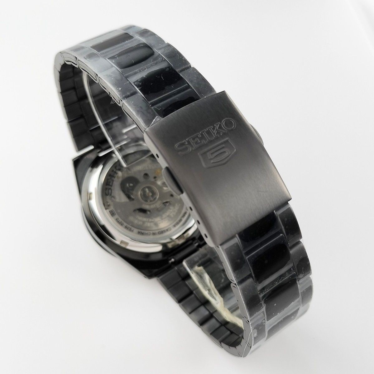 New With Overseas Reverse Import SEIKO5 Seiko Five IP Black Skeleton Day Date Au