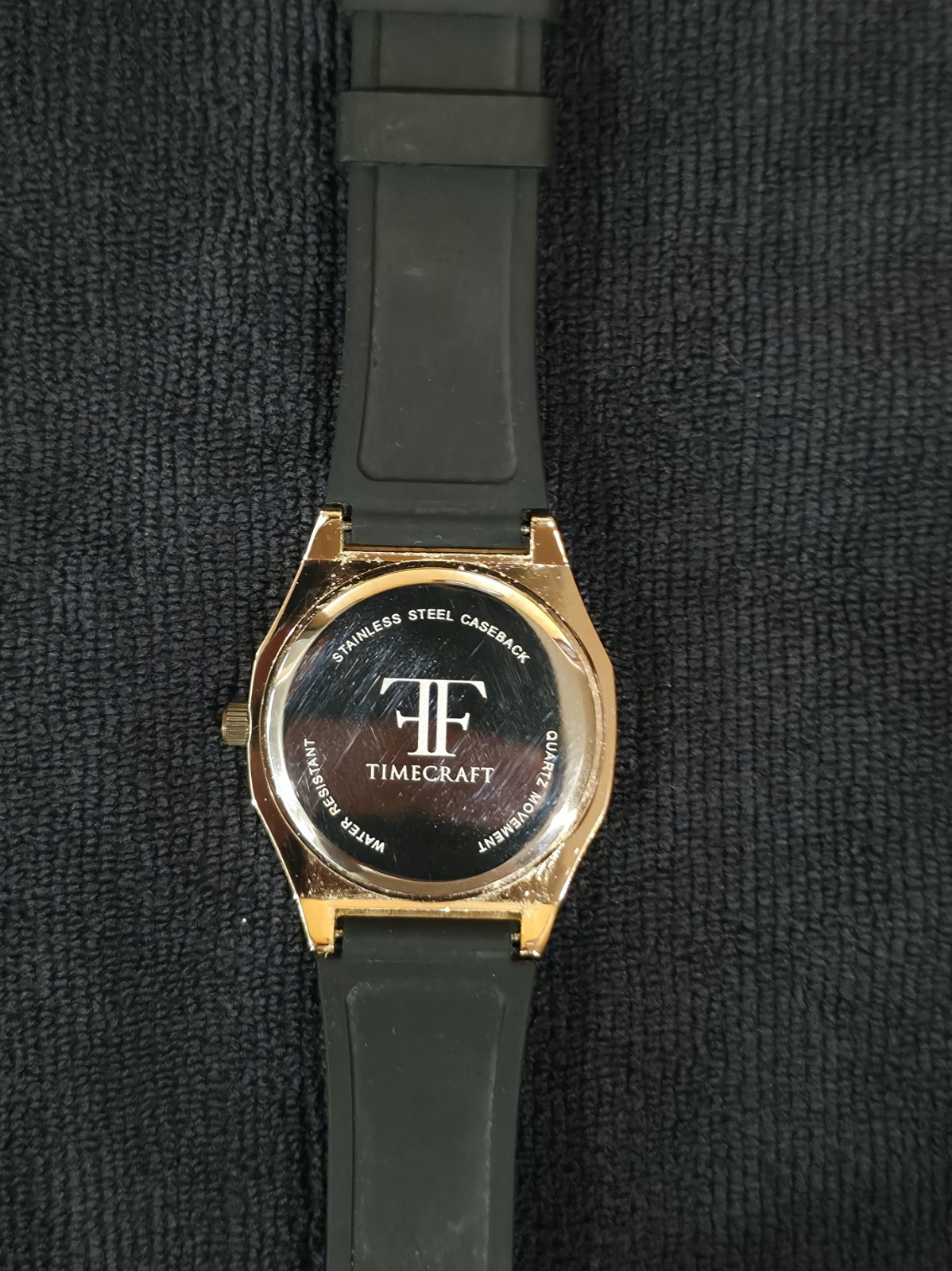 Timecraft Eclipse 3 Bar Quartz Movement Watch Black Dial Black Rubber Strap