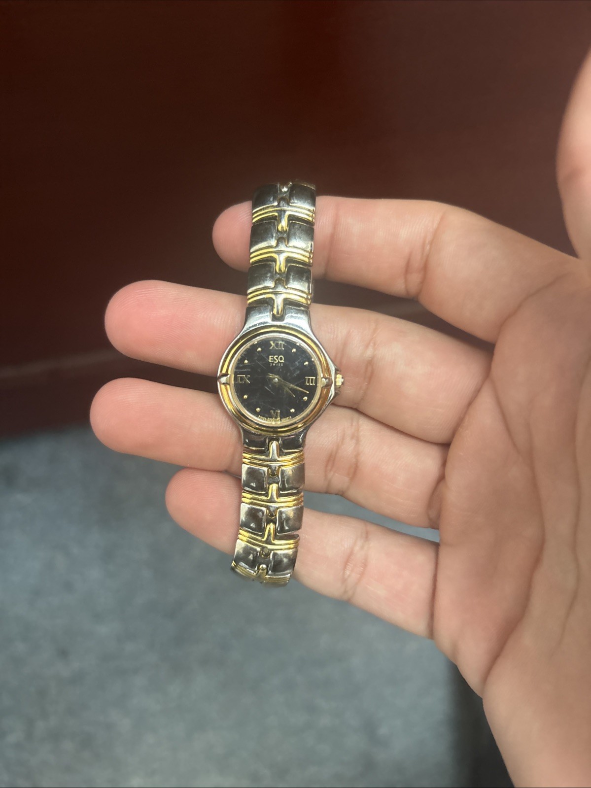 Esq Swiss Women’s Two Tone Look (very Used )(glass Scratched)(worn Band)AS IS