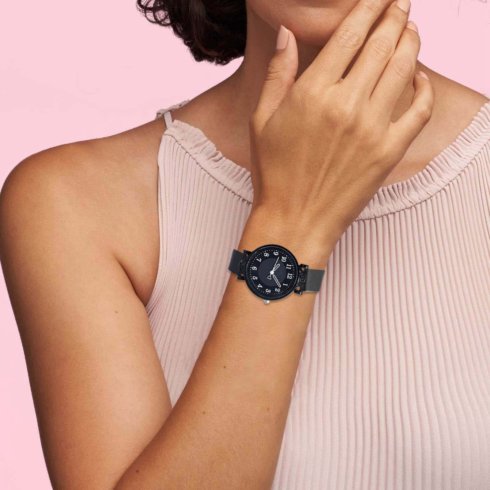 1PC Watch Easy To Read Dial Precise Second Hand Timing Silicone Strap For Both