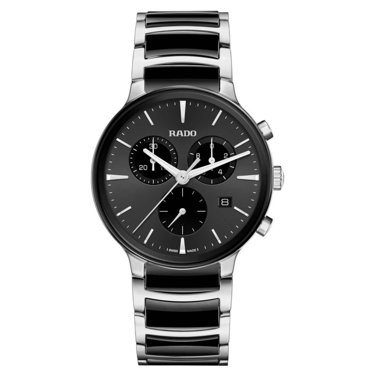Rado Centrix Quartz 41mm Black Dial Two Toned Watch R30210152