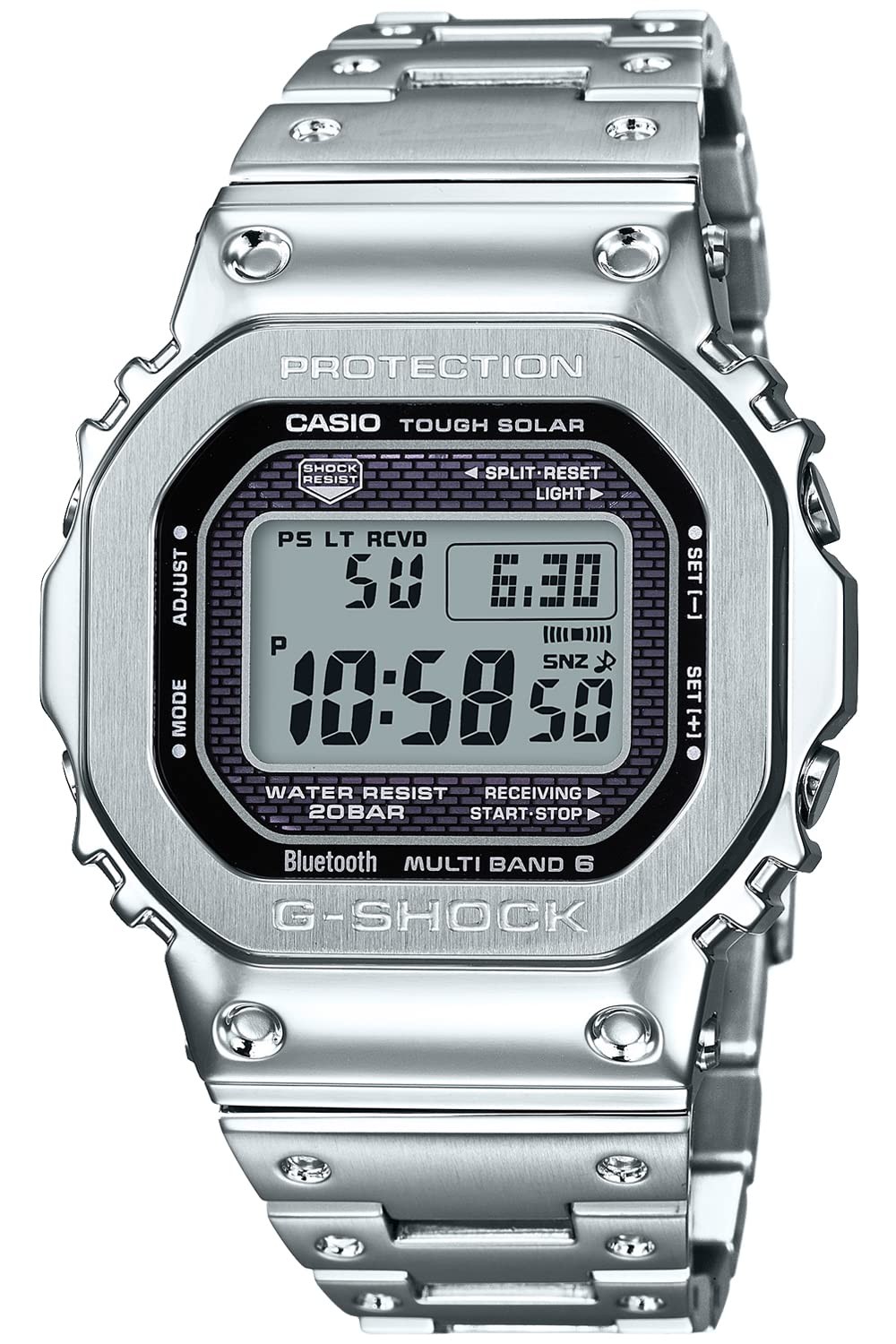 Casio G-Shock GMW-B5000D-1JF Full Metal Silver Bluetooth Solar Men’s Watch New