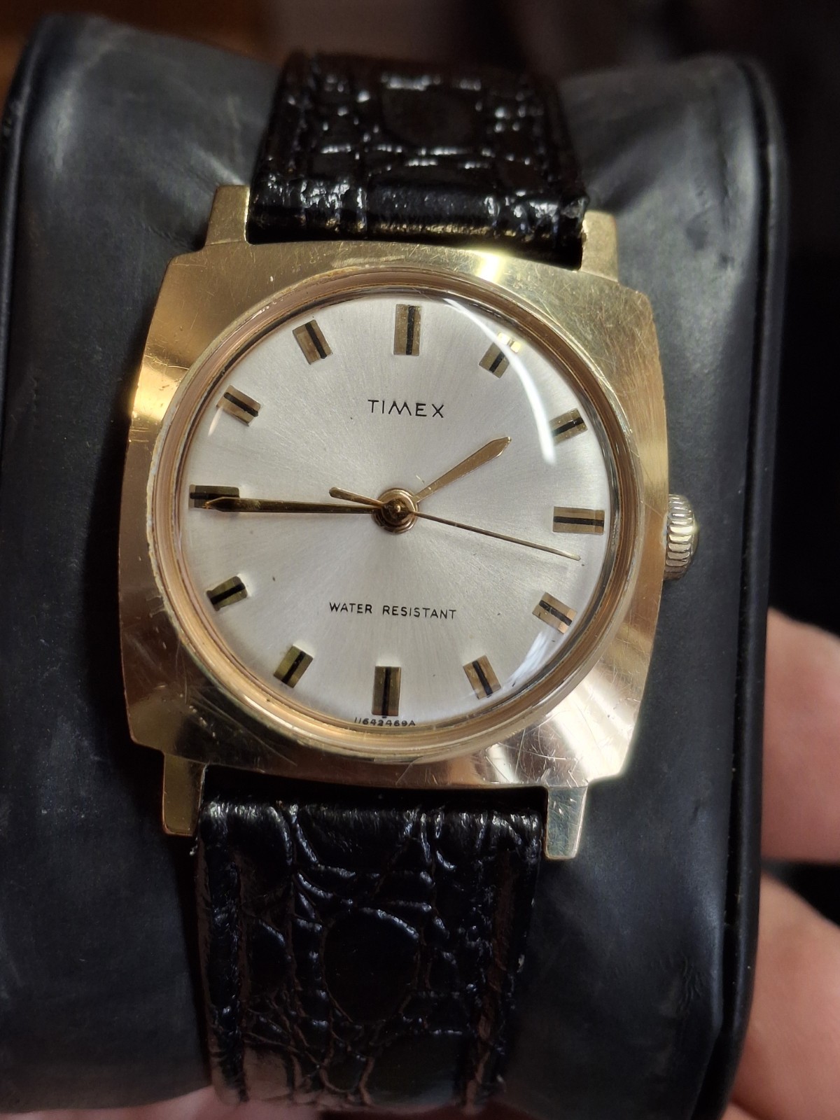Timex Sprite 1969 Gold Tone Square Case Mens Vintage 1960s Mechanical…