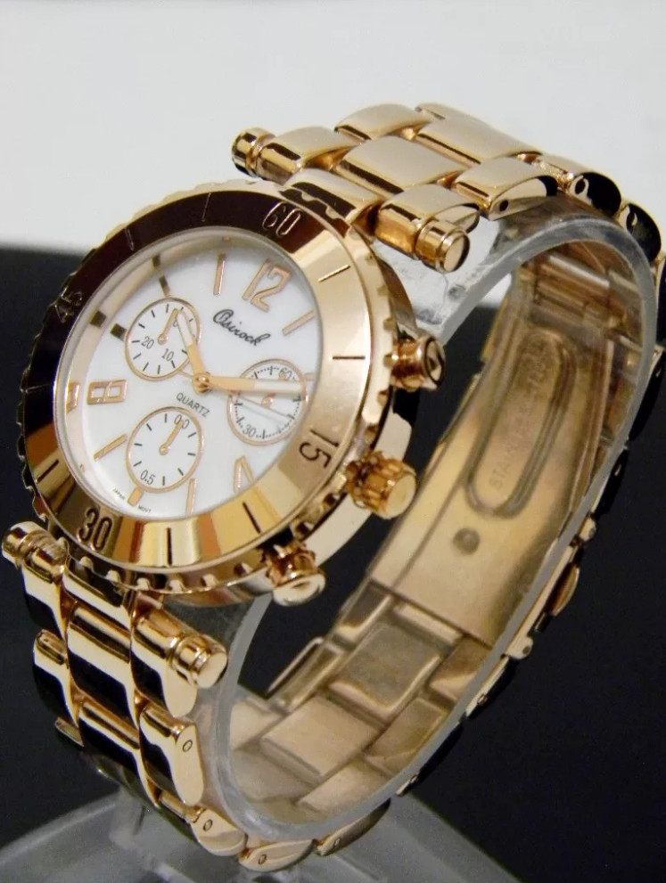 Rose Gold Metal Band Wrist Bracelet Link Watch Fashion New Designer Style