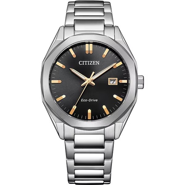 New CITIZEN Collection BM7620 83E Eco Drive Solar Watch Black Dial Octagonal Men