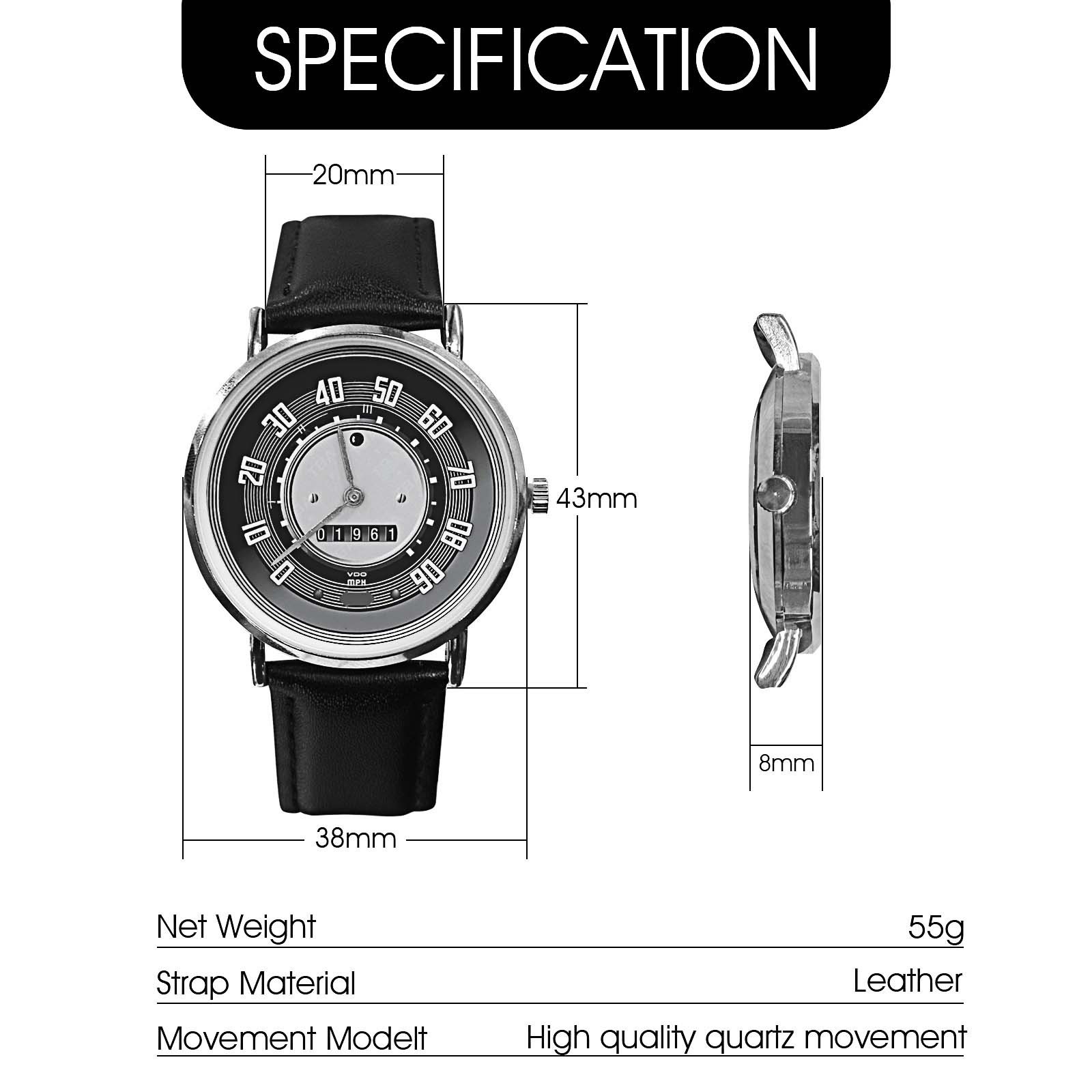 VW Beetle Superbug Classic Speedometer Watch
