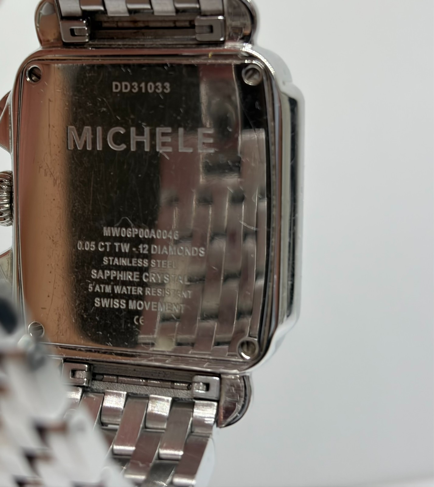 Michele Deco MW06P00A0046 Diamond Dial Chronograph Stainless Steel Women’s Watch