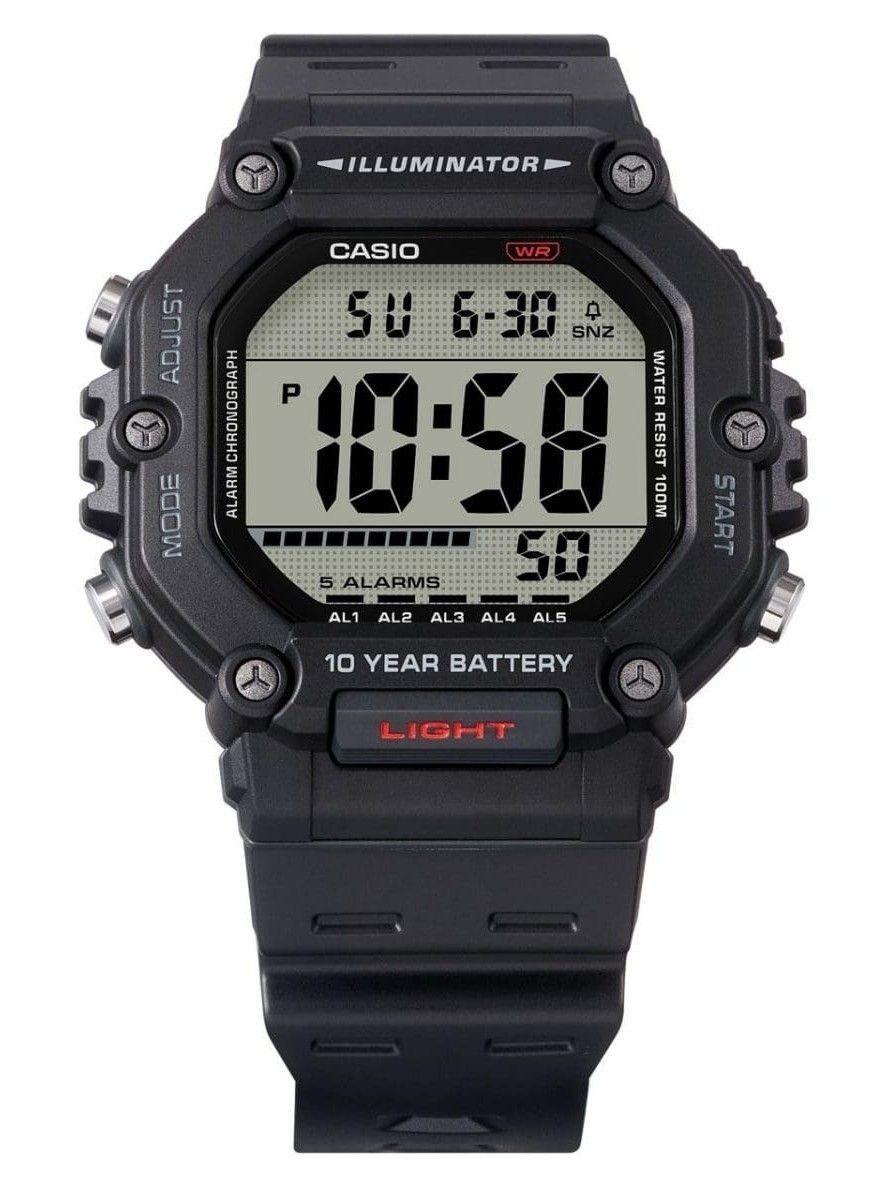 Casio Illuminator Digital Alarm Dual Time Quartz AE-1600H-1AV 100M Mens Watch