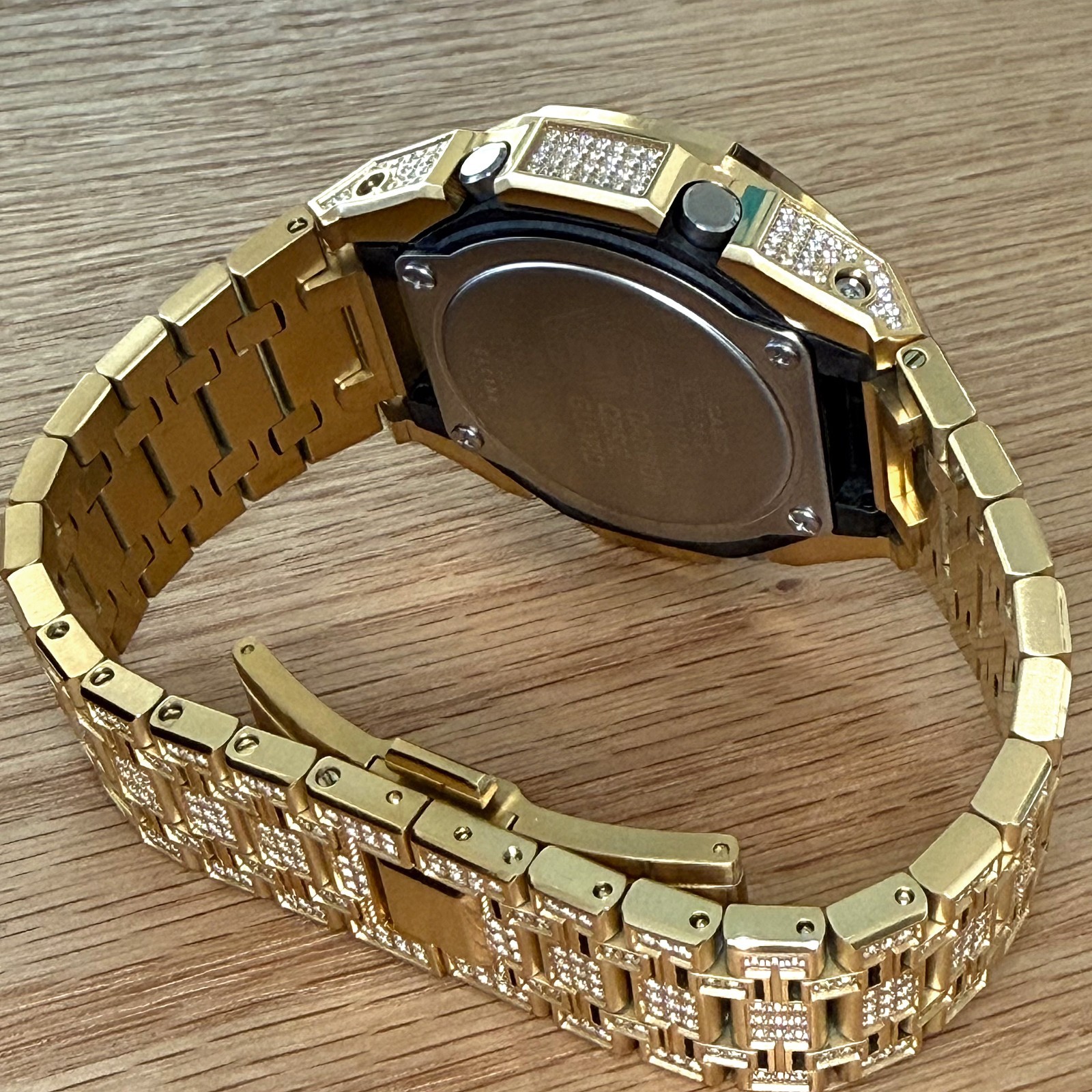 Customized Authentic Casio G Shock GA2100 “Casioak” Gold Iced Out Watch
