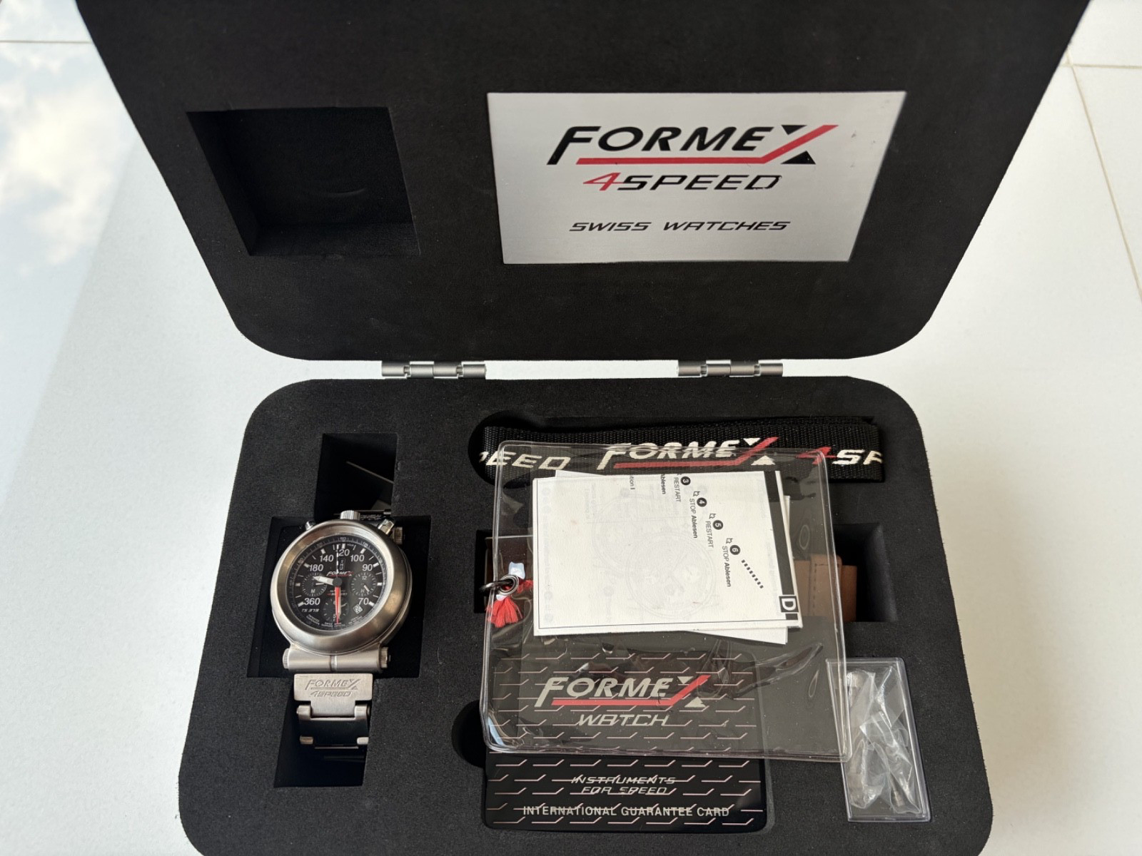Formex 4-Speed Titanium Men’s Watch Quartz Chronograph TS350 45mm with box