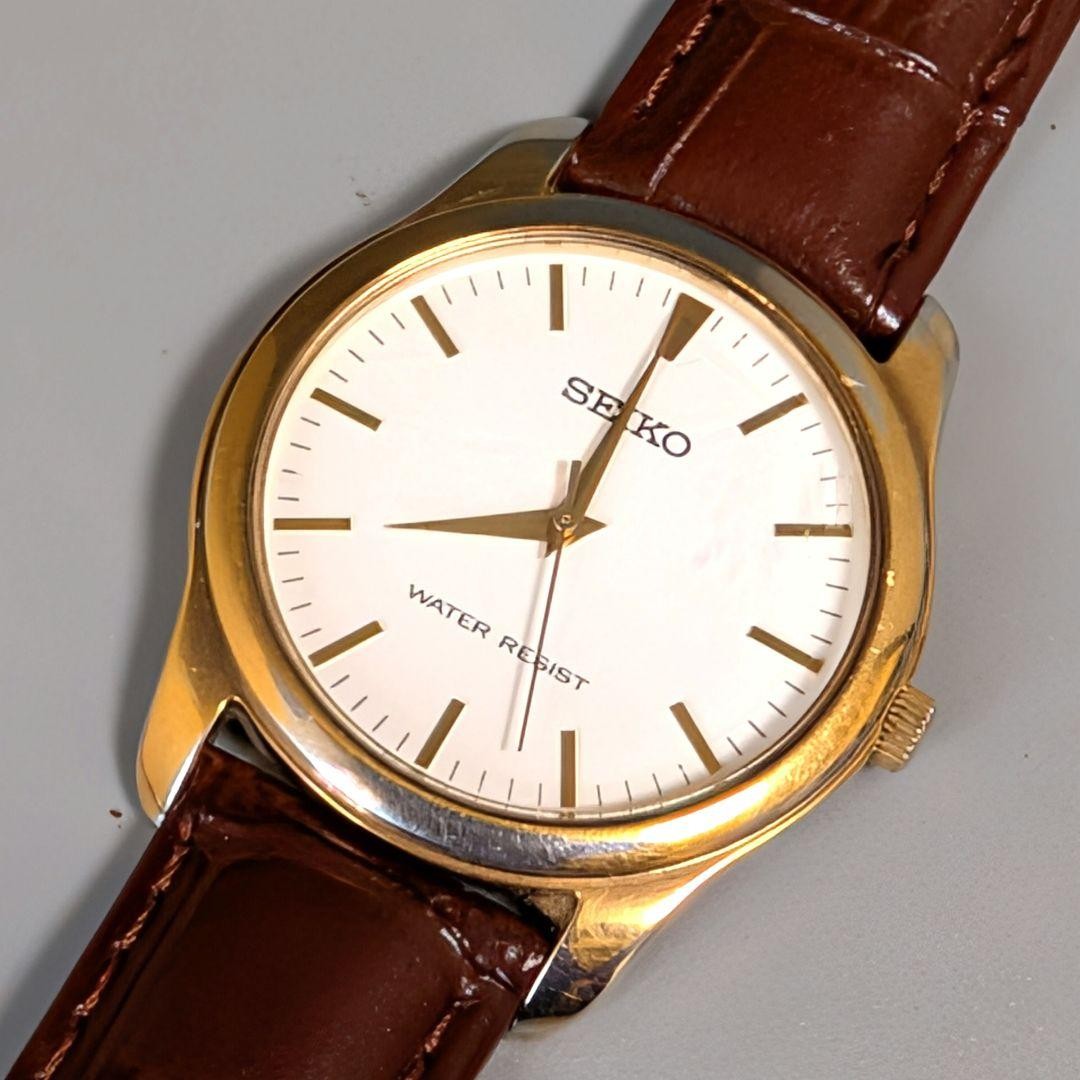 SEIKO Mens Wristwatch Model 7N010DE0 Vintage 34mm Case 7mm Thick Classic