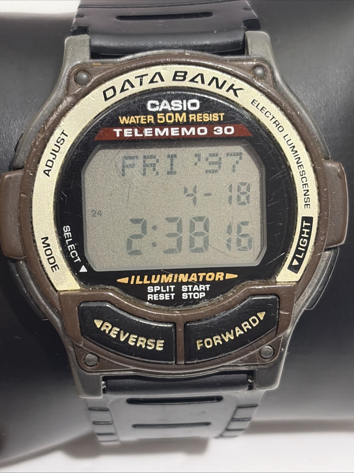 Casio Data Bank Telememo 30 Watch Men 1600 DB-34H 43mm Black Digital