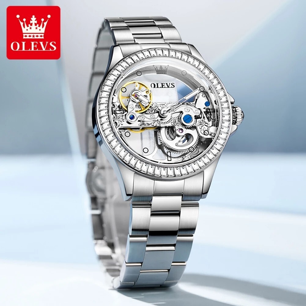 Skeletons Automatic OLEVS Fully Hollow Mechanical Mechanical Watch Women Watch
