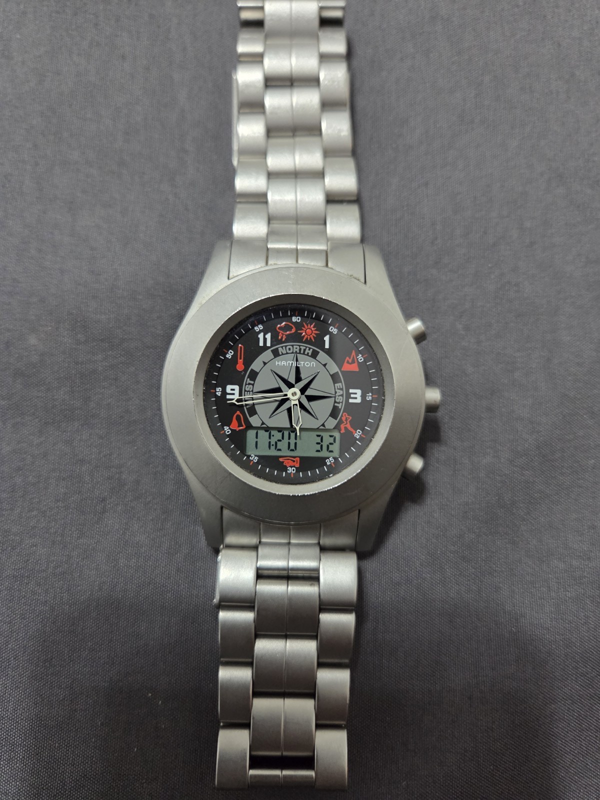 Vintage Hamilton Khaki Multi-Touch Steel Watch H91514133 RUNNING PERFECT