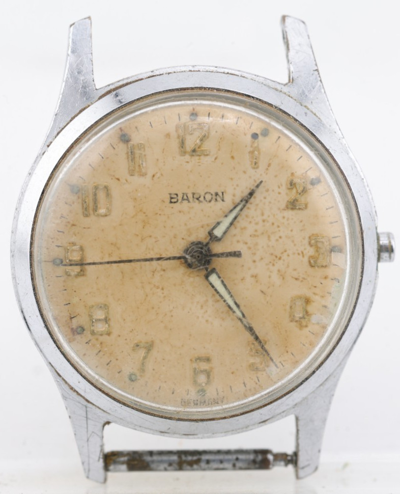BARON BAYLOR 7j HERMANN BECKER WRIST WATCH, 30mm 15mm LUG, FOR REPAIR (GF)