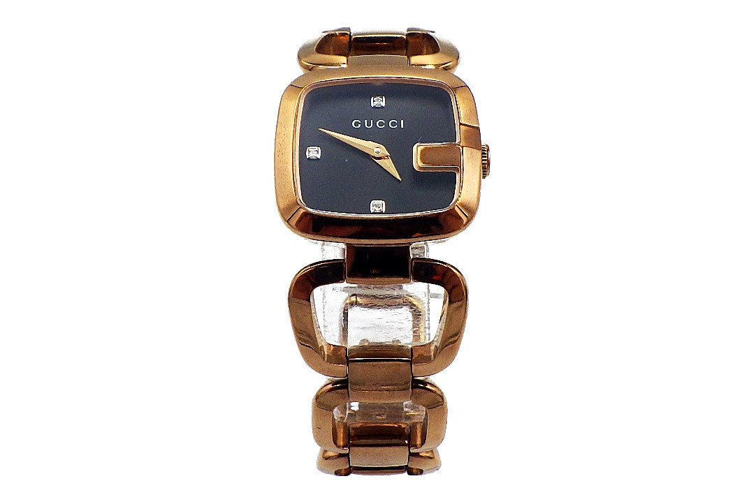 Gucci G Collection 125.5 Gold Plated Diamond Dial Quartz Watch, Used, 24mm