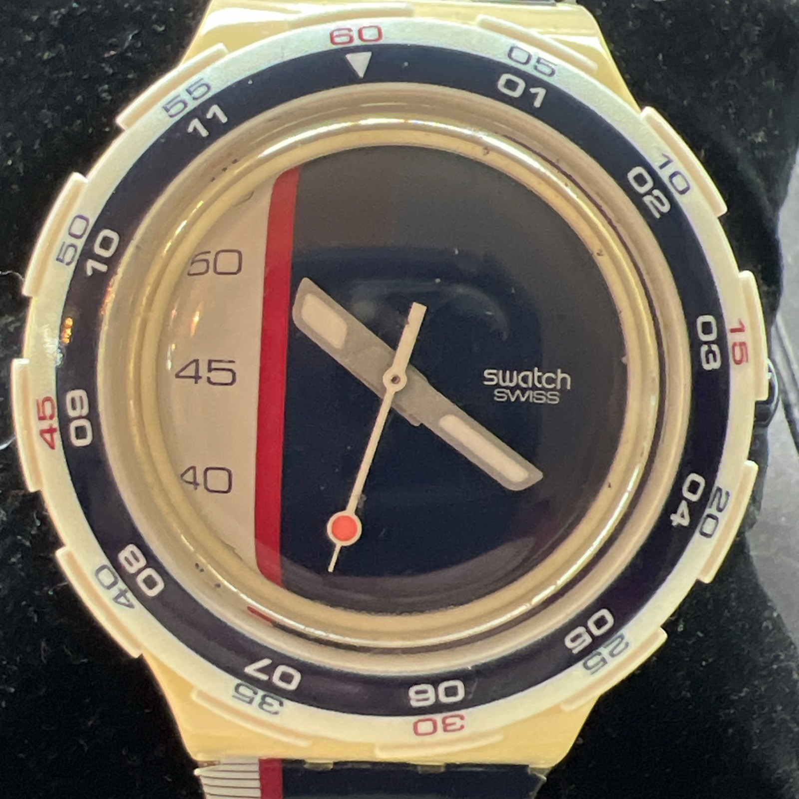 Swatch Watch SAILOR Scuba 200 1999 SDW100 Nautical Blue White & Red Swiss Made
