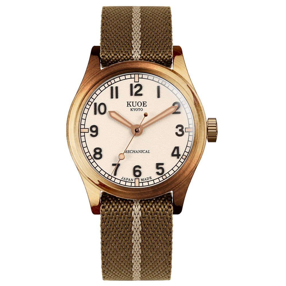 KUOE KYOTO OLD SMITH 90-002 Automatic Watch 3Colors Belt Ivory Dial 35mm