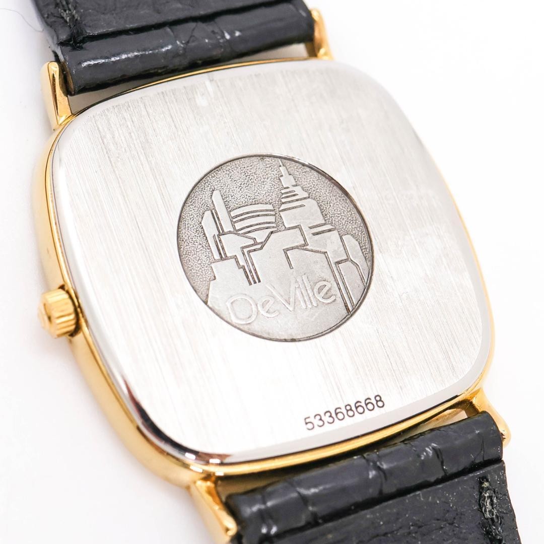 Operation OMEGA DeVILLE Watch Gold Square Thin Case 3741 Safe packing!