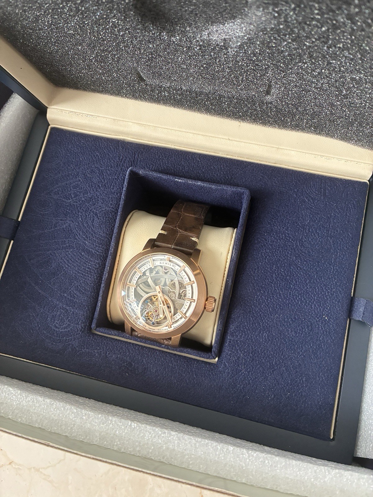 Schild Rose Finish Skeleton Automatic Tourbillion #52/80 Bracelet/Strap