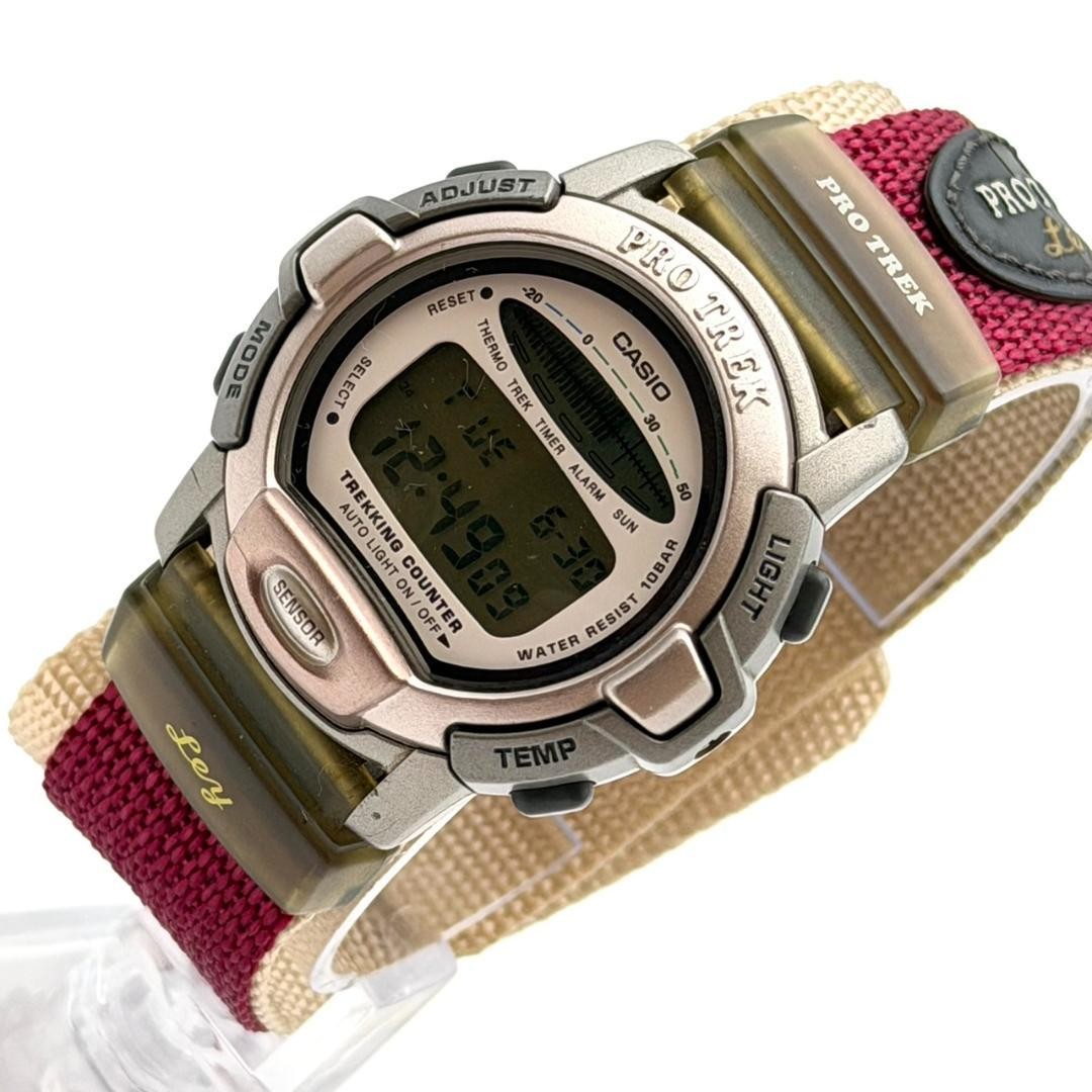 Casio Pro Trek watch, new battery, temperature measurement, canvas, men’s, w