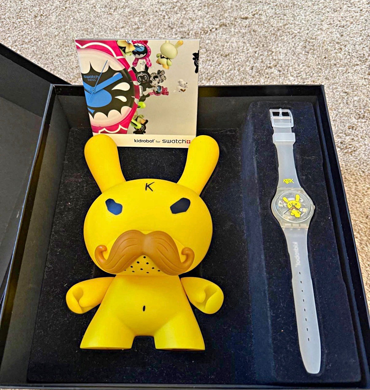 Swatch Kidrobot for Swatch Quartz Analog Clear Plastic Watch w/ Original Box