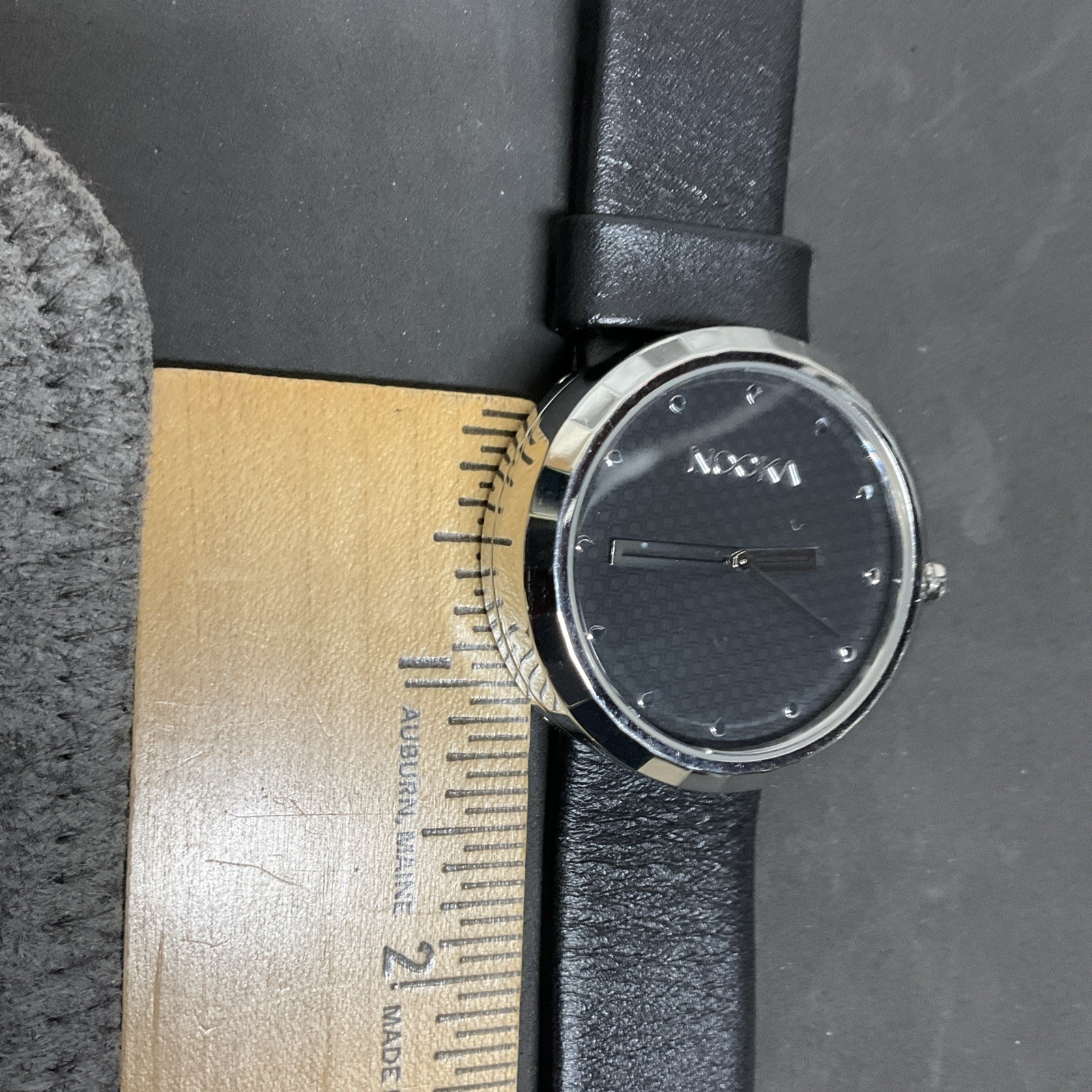 NOOKA NK 360 degree rotating face Black Watch with case needs battery UNTESTED