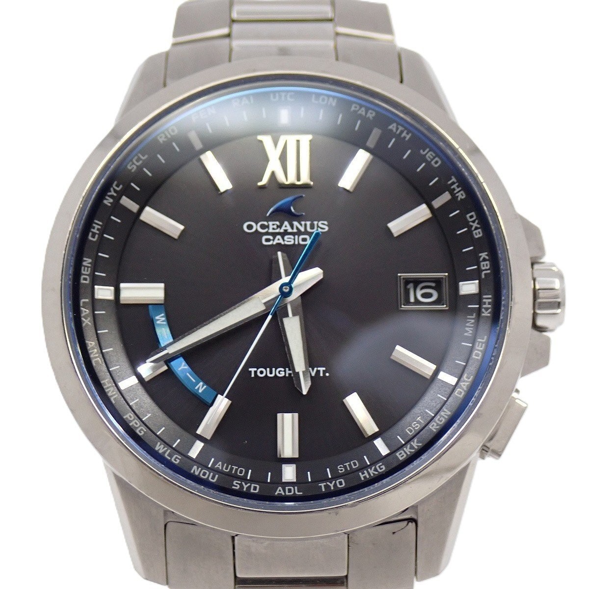 Casio Oceanus OCW-T150-1AJF Solar Radio Titanium Watch Black Dial Japan Used