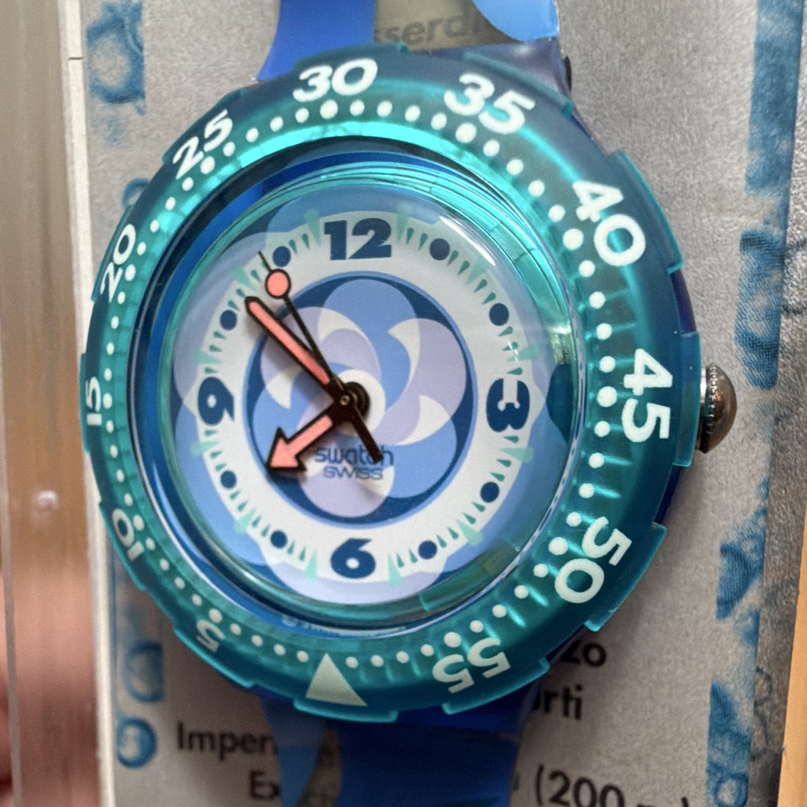 Vintage 1994 SWATCH SCUBA 200 Diver Watch SDN110 Pacific Beach NOS Mint