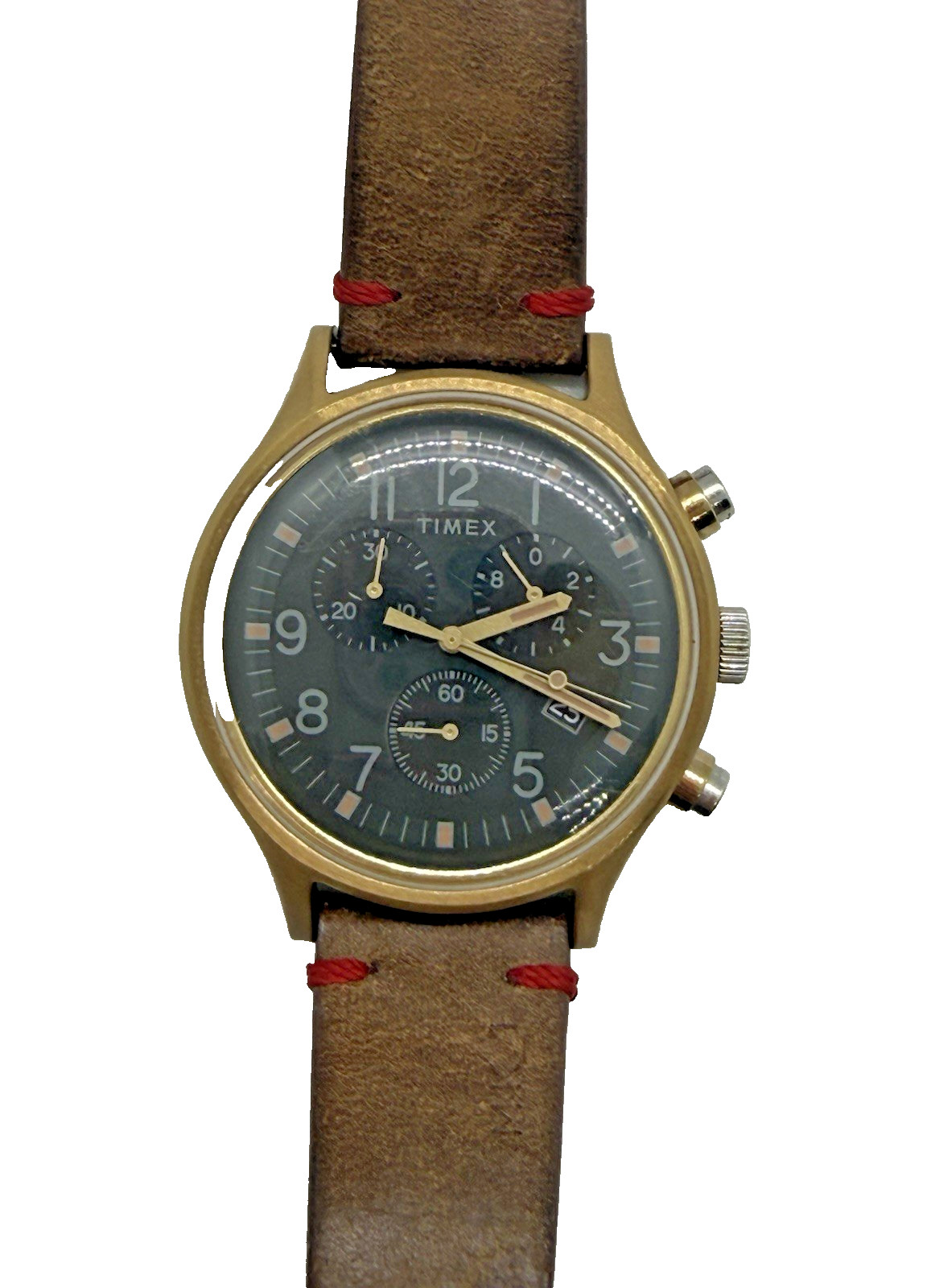 Timex MK1 Stainless Steel Chronograph Leather Strap Men’s Watch TW2R96300 WR50M