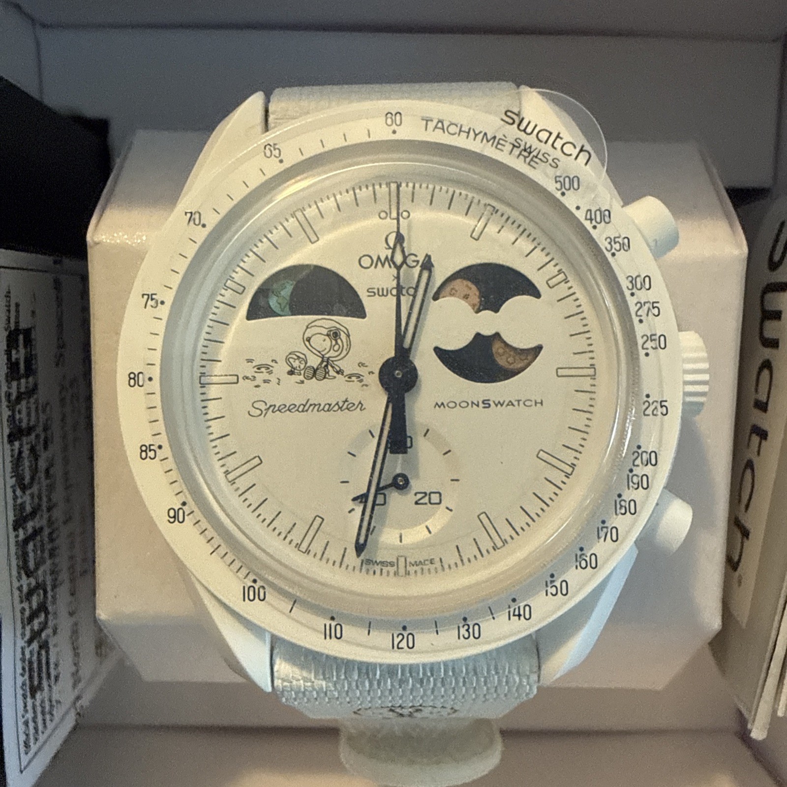 OMEGA x Swatch Cold Moon Mission to Earthphase Moonshine Gold 42mm White cold