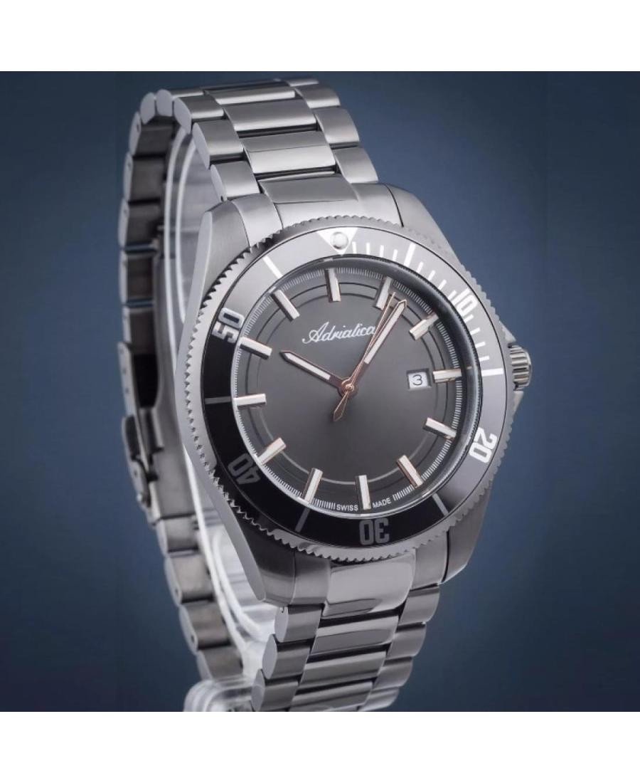 ADRIATICA Men Quartz Casual Watch Classic Dress Black Dial Waterproof Swiss