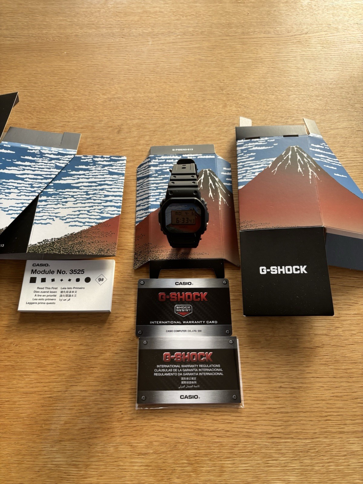 Casio G-SHOCK DW-5600KHG25-1 Hokusai Red Fuji Digital Watch Made in Japan