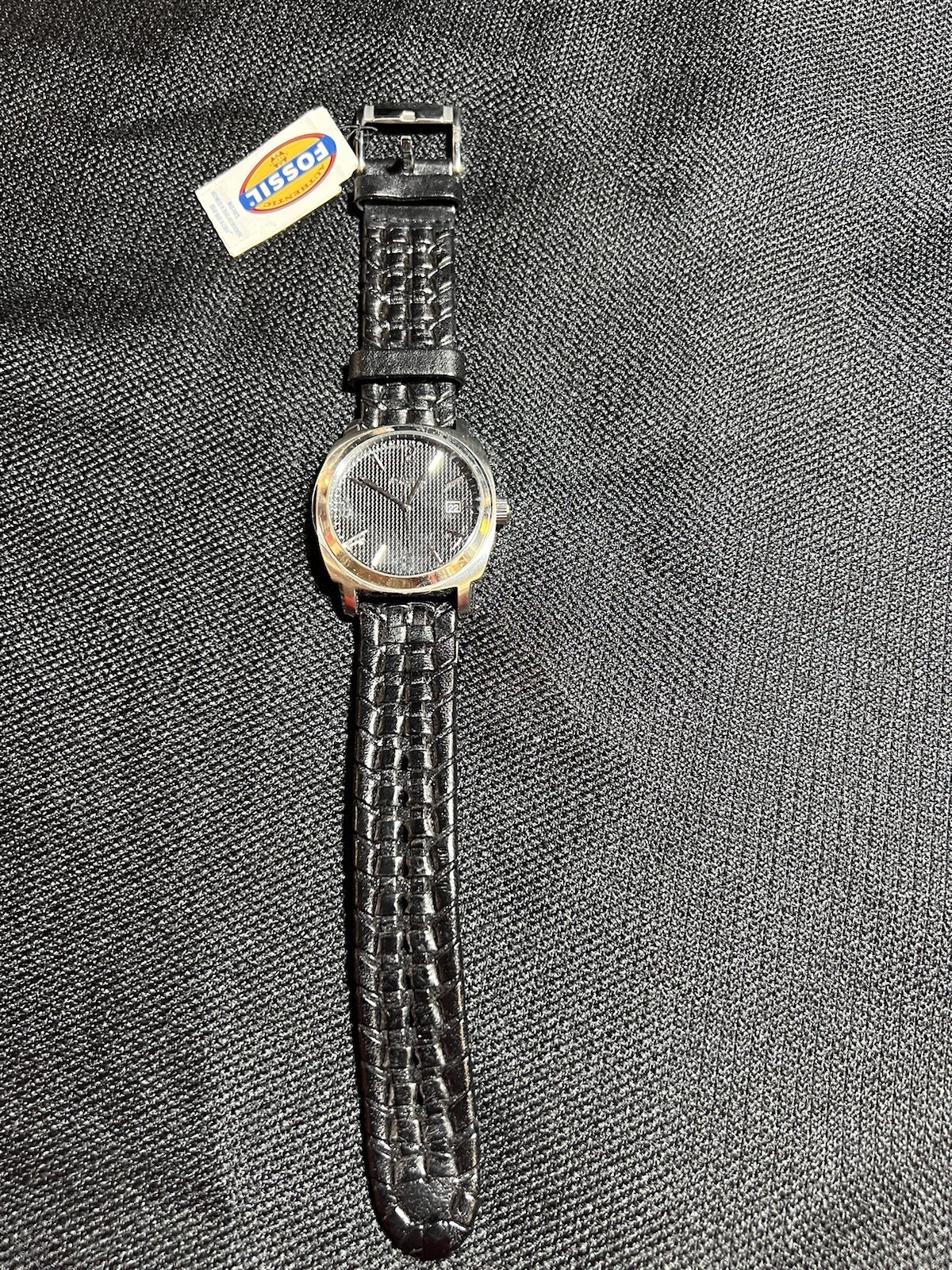 FOSSIL ARKITEKT MENS WATCH FS4047 BLACK LEATHER STRAP DATE MINERAL CRYSTAL