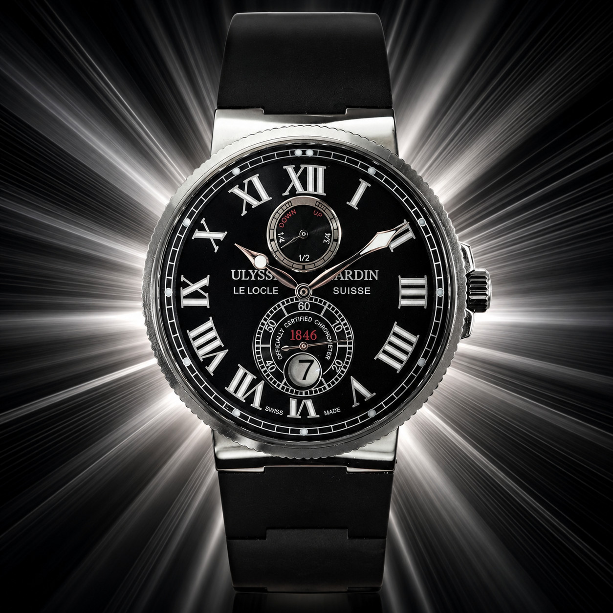 Ulysse Nardin Marine Maxi Chronometer 263-67 Stainless Steel Black Dial 43mm