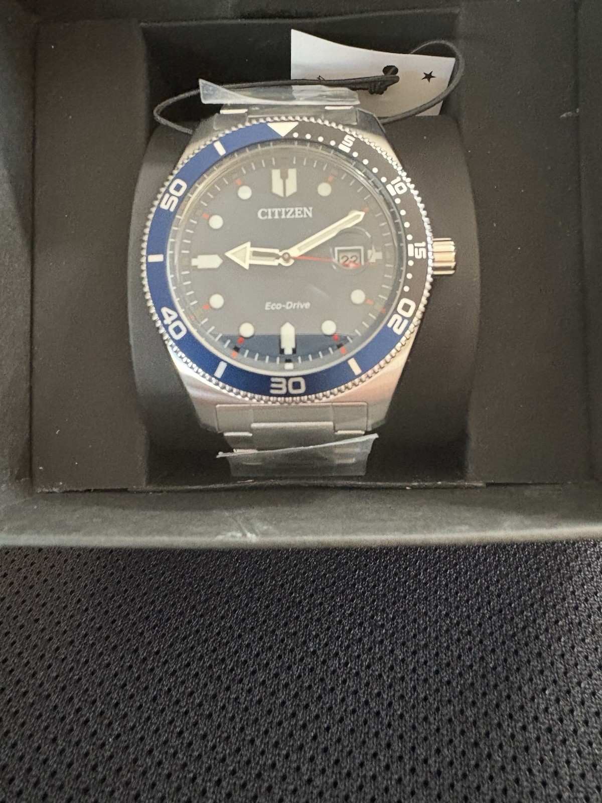 New Citizen AW1761-89L Eco-Drive Blue Dial Diver Style Stainless Steel Watch