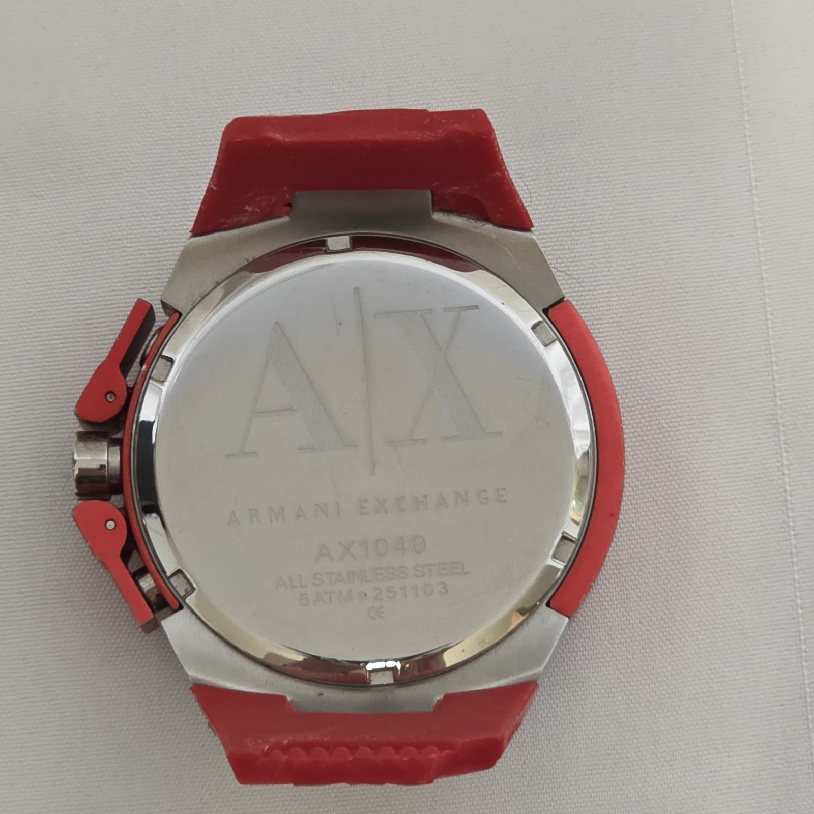 Armani Exchange Watch Red Missing Band /Strap