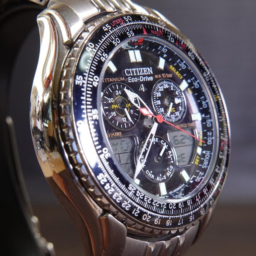 Citizen Promaster C650-Q02144 NaviHawk Chronograph Watch EcoDrive w/Box Serviced