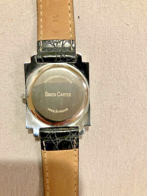 Simon Carter Watch Retro Design Leather Strap Pre Owned