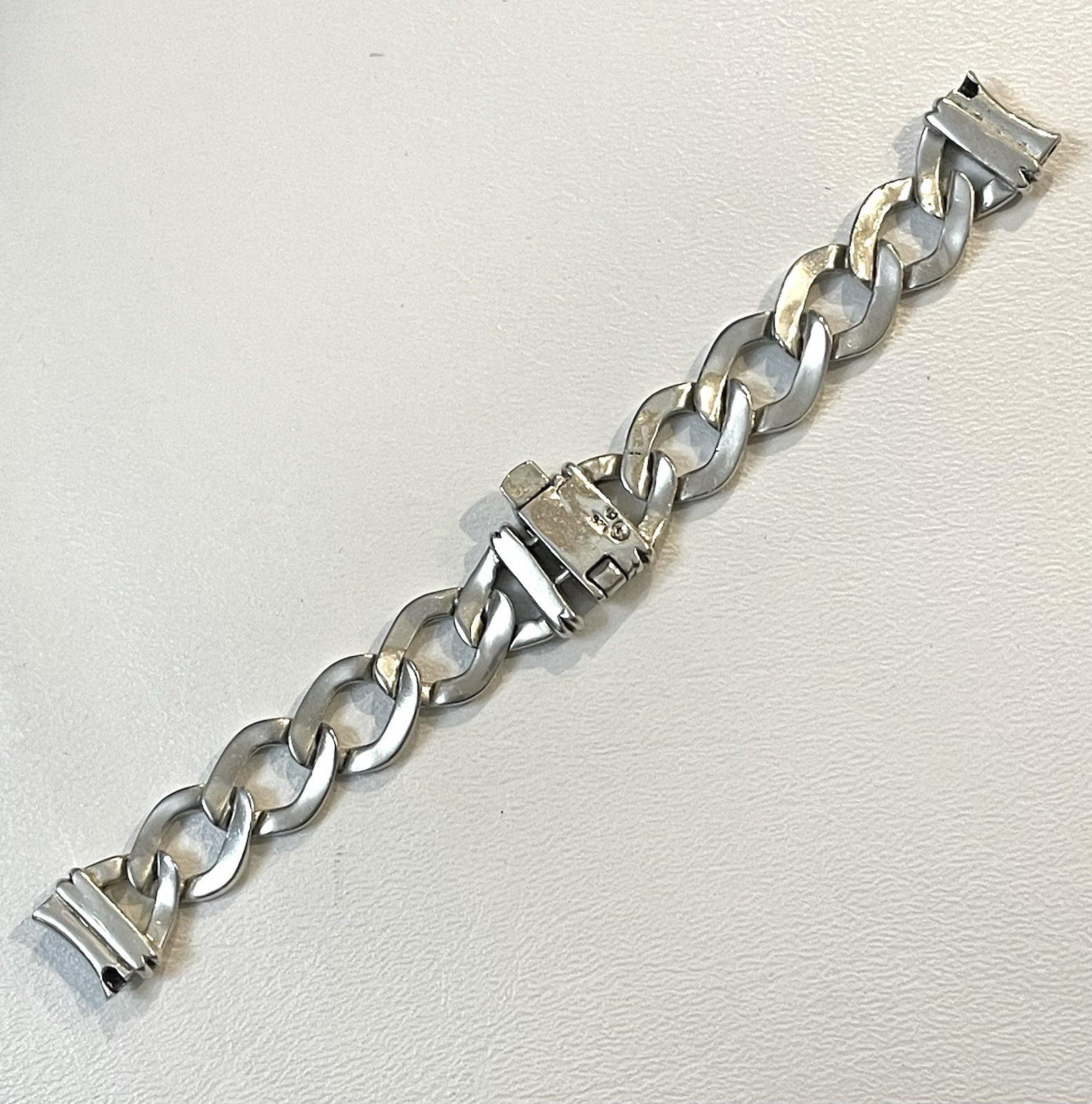 925 Solid Sterling Silver Two Piece Bracelet Ladies Watch Band Lug 14mm
