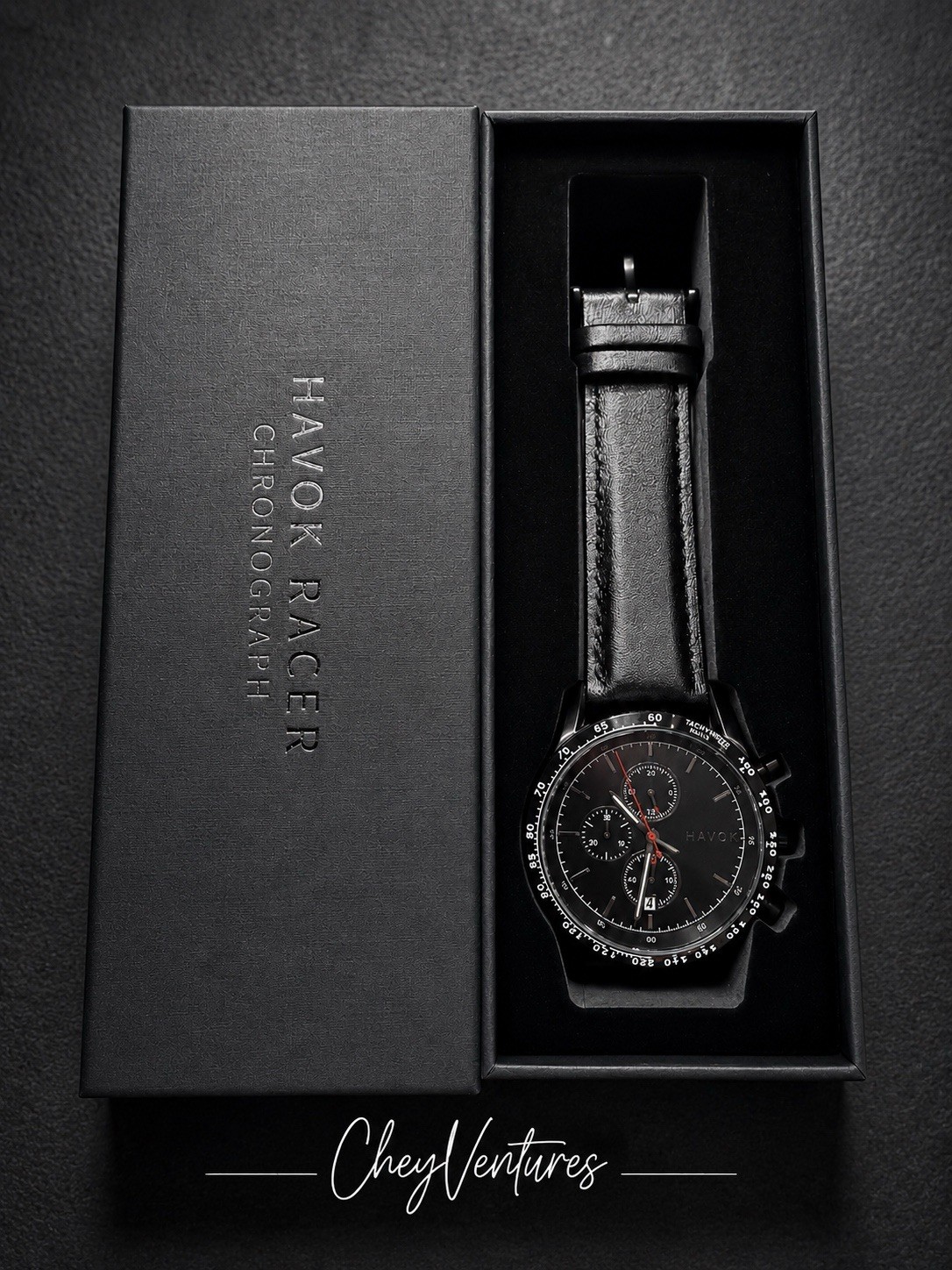 NEW Elliot Havoc Luxury Diamond Black Racer Chronograph – 42mm Stainless Steel