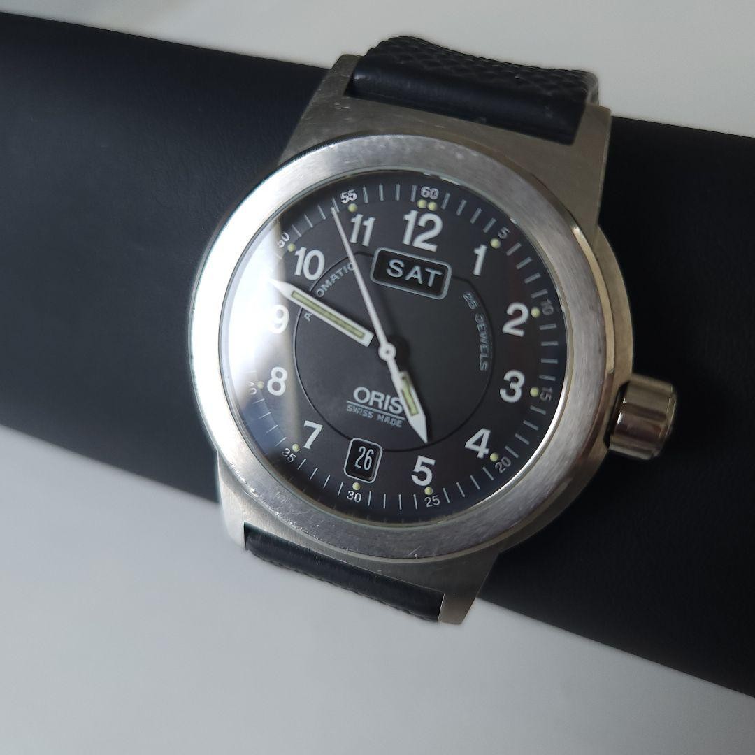 ORIS 7500 Automatic Watch 33mm Case 18cm 7.08in Wrist Rare Red Rotor Working