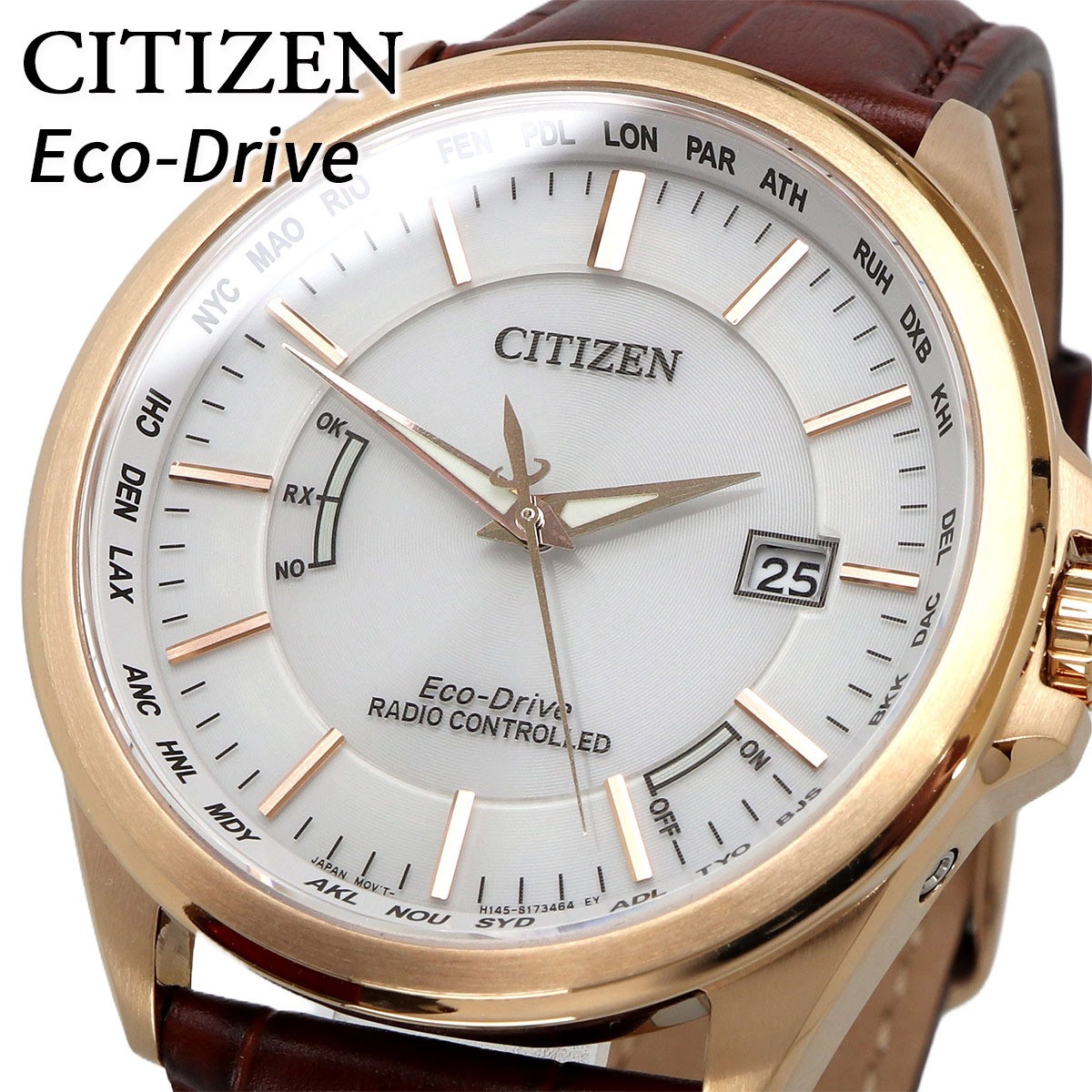 Citizen Men’s Watch Citizen Watch Eco Drive Solar Radio Controlled CB0253 19A