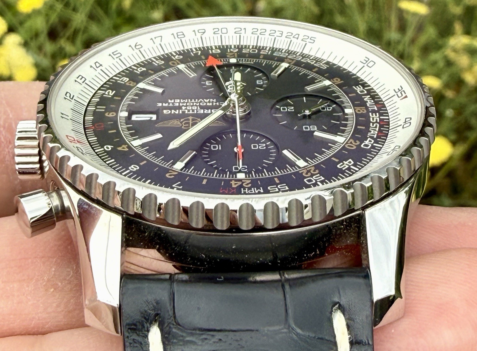 Breitling Navitimer World GMT 46mm Stainless Steel Chronograph A24322 Watch Only