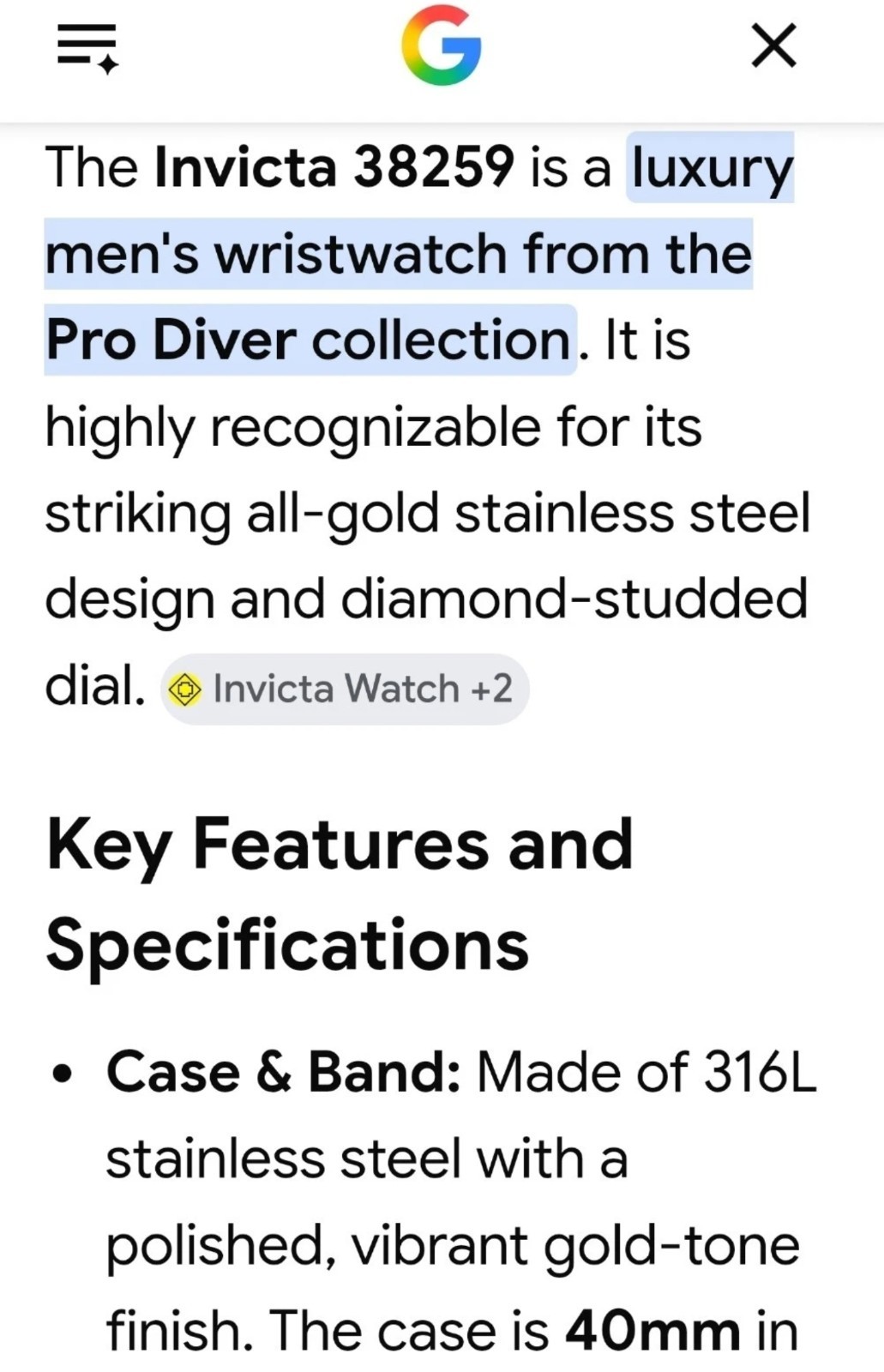 Invicta AUTOMATIC DIAMOND PRO DIVER! 40MM Model with 243 DIAMONDS 38259