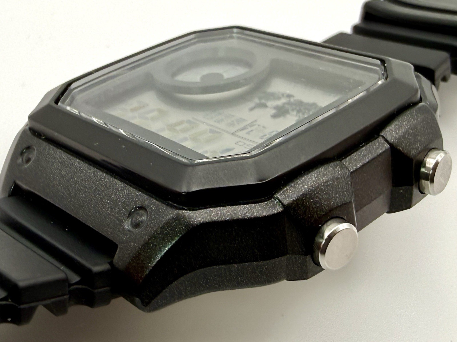 Casio AE-1200WH World Time Digital Watch Modded Dial Black/Dark Green