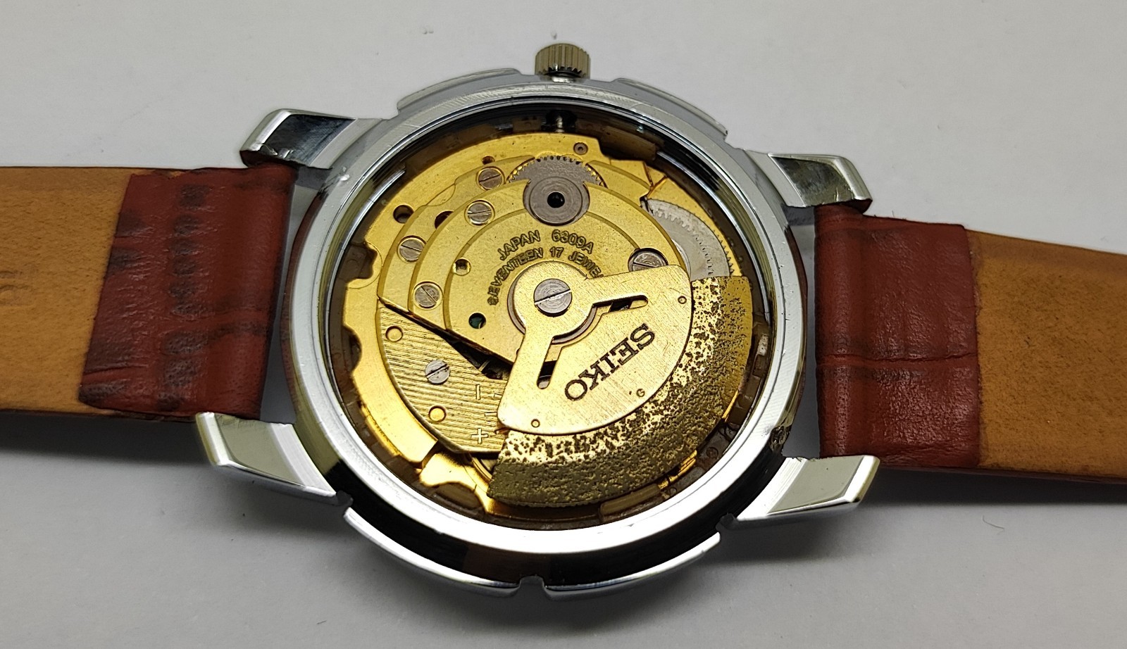 Refurbished Automatic Men’s Watch Day Date | Classic Vintage Style Leather Strap