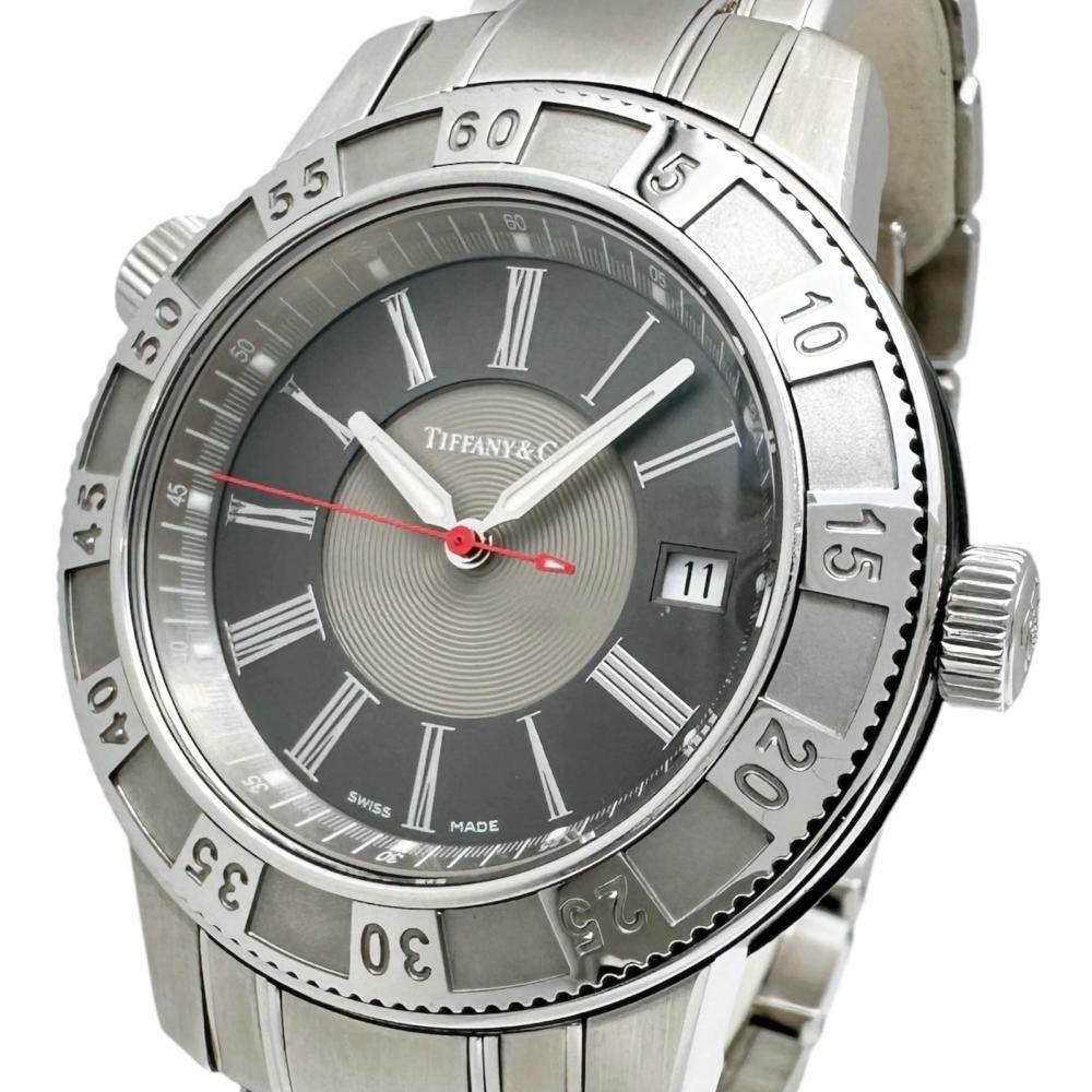 TIFFANY&Co. mark T-57 Watches Stainless Steel Quartz Gray dial/Silver strap…